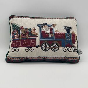 Santa Claus Train Pillow Riverdale Decorative Holiday Throw Multicolor Christmas